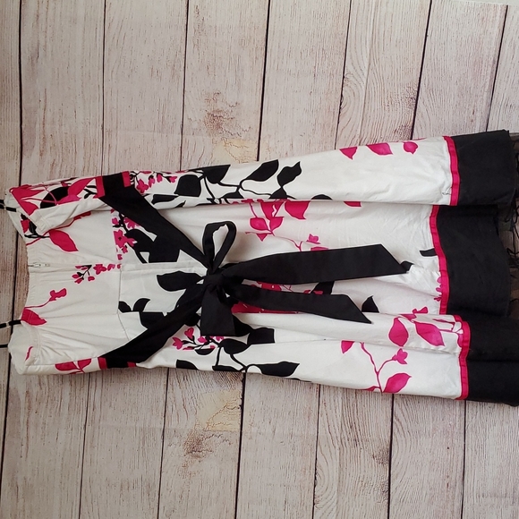 Floral Summer Dress with Bow in Back Summer Dress Spring Dress Zipper Lined - Picture 6 of 10